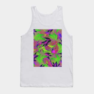 exotic green and purple greenery pattern Tank Top